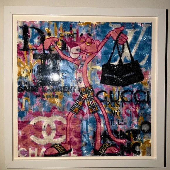 Colorful Pink Panther Art Print - Picture 1 of 3